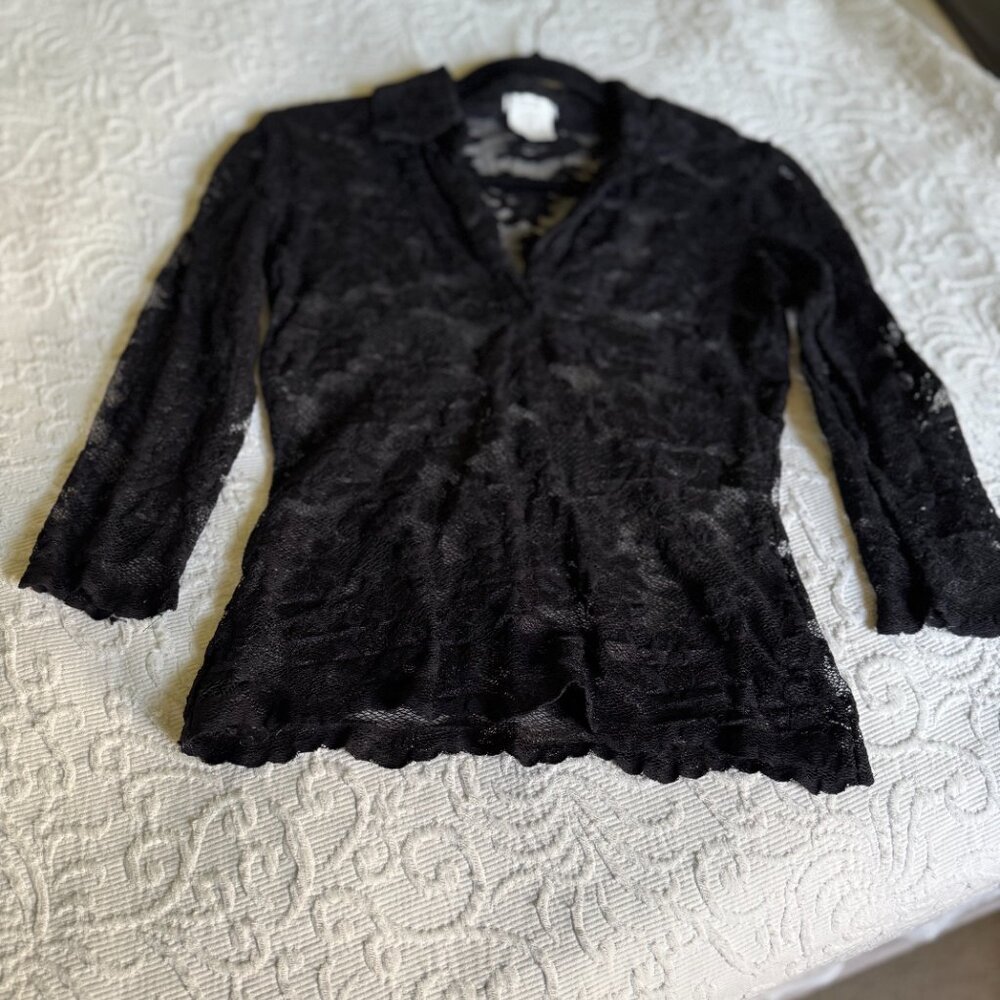 Cache Black Sexy Lace Top - Picture 4 of 8